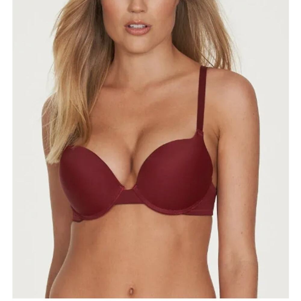 Frederick’s of Hollywood‎ Padded Bra, Size 32C, Krystal Micro Push Up Burgundy